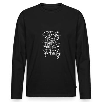 Strong and pretty firewoman - Men's Premium Organic Long Sleeve Shirt - black - Front - Nico (187cm)