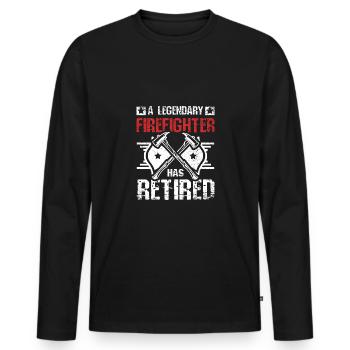 A legendary firefighter has retired - Men's Premium Organic Long Sleeve Shirt - black - Front - Nico (187cm)