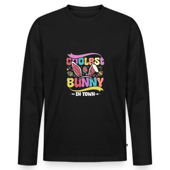 Kids Coolest bunny in town easter - Männer Premium Bio Langarmshirt - Schwarz - Vorne - Nico (187cm)