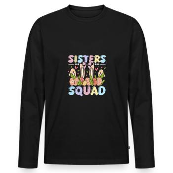 Easter Bunnies sisters Bunny squad - Men's Premium Organic Long Sleeve Shirt - black - Front - Nico (187cm)