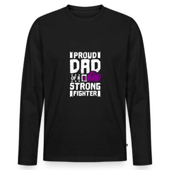 Proud dad of a strong fighter, epilepsy awareness - Männer Premium Bio Langarmshirt - Schwarz - Vorne - Nico (187cm)