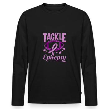 Football tackle epilepsy, epilepsy awareness - Men's Premium Organic Long Sleeve Shirt - black - Front - Nico (187cm)