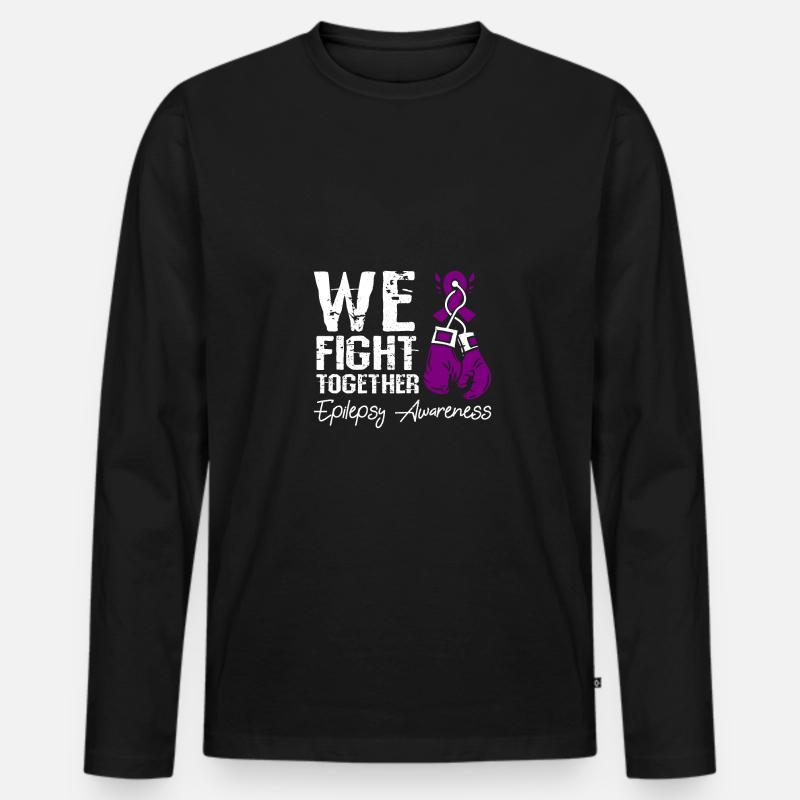 We fight together, epilepsy awareness - Männer Premium Bio Langarmshirt - Schwarz