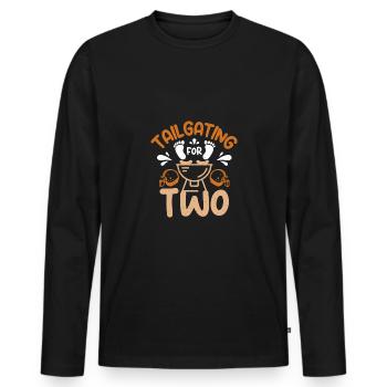 Pregnant expecting a baby, tailgating for two - Männer Premium Bio Langarmshirt - Schwarz - Vorne - Nico (187cm)