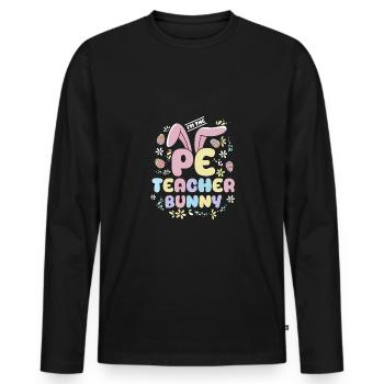 Lapins de Pâques Un professeur de Hoppy Pe - T-shirt manches longues Premium bio Homme - noir - Devant - Nico (187cm)