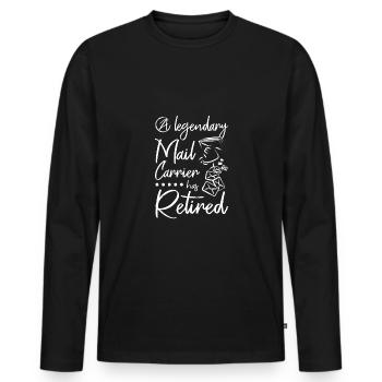A legendary mail carrier has retired - Männer Premium Bio Langarmshirt - Schwarz - Vorne - Nico (187cm)