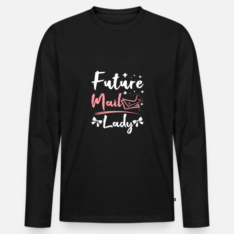Future mail lady - Männer Premium Bio Langarmshirt - Schwarz