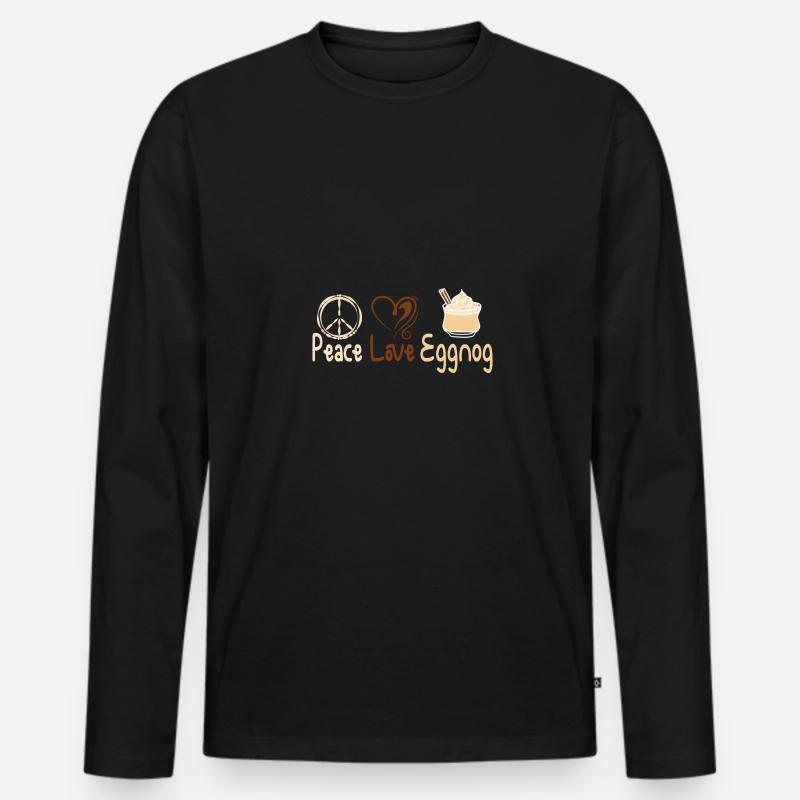 Peace love eggnog - Männer Premium Bio Langarmshirt - Schwarz
