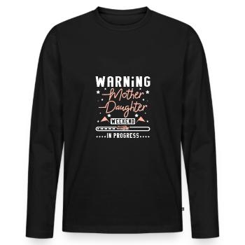 Week-end Mère Fille en cours - T-shirt manches longues Premium bio Homme - noir - Devant - Nico (187cm)