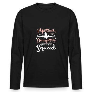 Escouade d’aventure Mère Fille - T-shirt manches longues Premium bio Homme - noir - Devant - Nico (187cm)