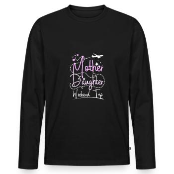 Voyage d’un week-end mère-fille - T-shirt manches longues Premium bio Homme - noir - Devant - Nico (187cm)