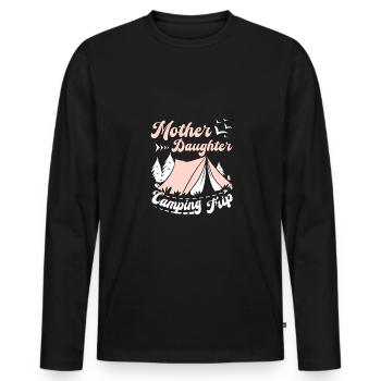 Mother daughter Camping trip - Men's Premium Organic Long Sleeve Shirt - black - Front - Nico (187cm)