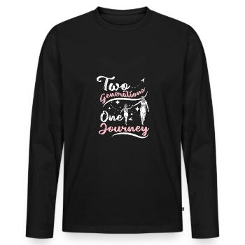 Mother Daughter two generations on journey - Men's Premium Organic Long Sleeve Shirt - black - Front - Nico (187cm)