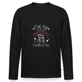 Oh gorgée, c’est un week-end mère-fille - T-shirt manches longues Premium bio Homme - noir - Devant - Nico (187cm)