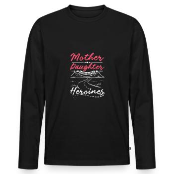 Héroïnes de l’autoroute Mère Fille - T-shirt manches longues Premium bio Homme - noir - Devant - Nico (187cm)