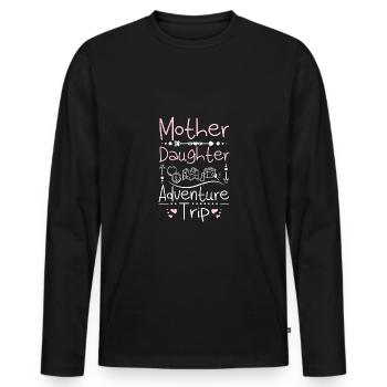 Voyage d’aventure mère-fille - T-shirt manches longues Premium bio Homme - noir - Devant - Nico (187cm)
