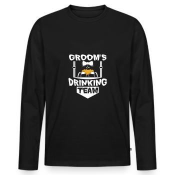 Groomsmen Groom's drinking team - Männer Premium Bio Langarmshirt - Schwarz - Vorne - Nico (187cm)
