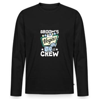 Groomsmen Groom's Vegas crew - Men's Premium Organic Long Sleeve Shirt - black - Front - Nico (187cm)