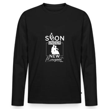 Groomsmen soon under new management - Men's Premium Organic Long Sleeve Shirt - black - Front - Nico (187cm)