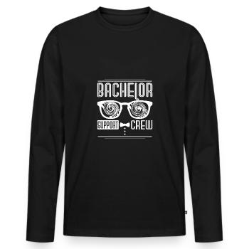 Groom Wedding Squad Party Bachelor Support Crew - Men's Premium Organic Long Sleeve Shirt - black - Front - Nico (187cm)