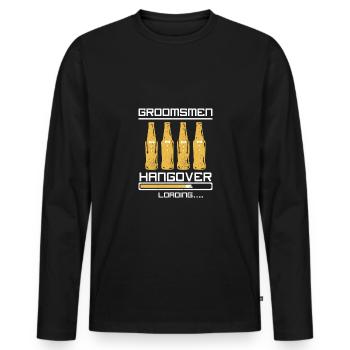 Groom Wedding Party Groomsmen hangover loading - Men's Premium Organic Long Sleeve Shirt - black - Front - Nico (187cm)