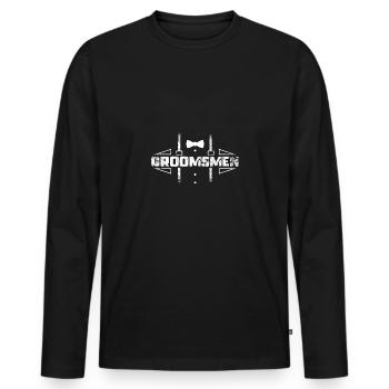 Groom Bridal Wedding Squad Party Groomsmen - Männer Premium Bio Langarmshirt - Schwarz - Vorne - Nico (187cm)