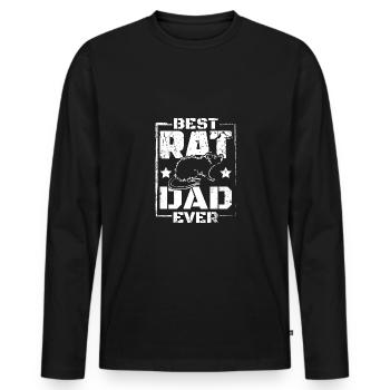 Pet Rat lover owner, Best rat dad ever - Männer Premium Bio Langarmshirt - Schwarz - Vorne - Nico (187cm)