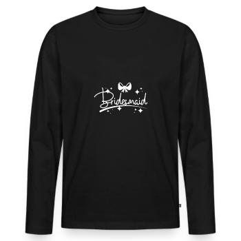 Douche nuptiale équipe demoiselle d’honneur mariée - T-shirt manches longues Premium bio Homme - noir - Devant - Nico (187cm)