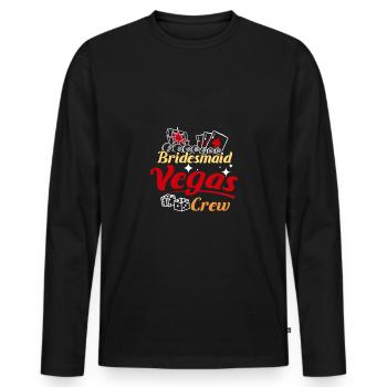Équipe de douche nuptiale Équipe de demoiselle d’honneur de la mariée Vegas - T-shirt manches longues Premium bio Homme - noir - Devant - Nico (187cm)