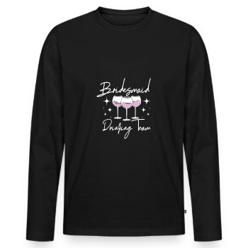Équipe de douche nuptiale Équipe de consommation de demoiselle d’honneur de mariée - T-shirt manches longues Premium bio Homme - noir - Devant - Nico (187cm)