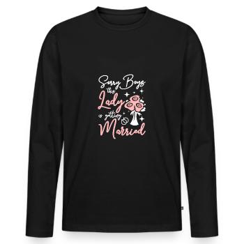 Team Bride This lady Is Getting Married - Men's Premium Organic Long Sleeve Shirt - black - Front - Nico (187cm)