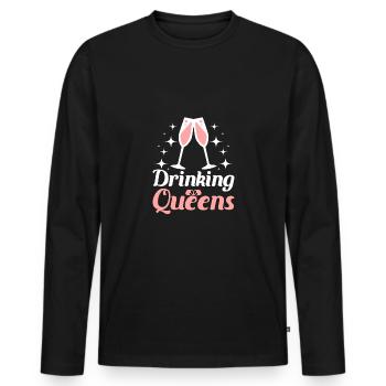 Douche nuptiale Équipe Bride Demoiselle d’honneur Drinking Queen - T-shirt manches longues Premium bio Homme - noir - Devant - Nico (187cm)