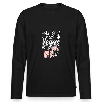 Douche nuptiale équipe demoiselle d’honneur mariée nous avons dit Vegas - T-shirt manches longues Premium bio Homme - noir - Devant - Nico (187cm)