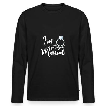 For the Bride, Team Bride I'm getting married - Men's Premium Organic Long Sleeve Shirt - black - Front - Nico (187cm)