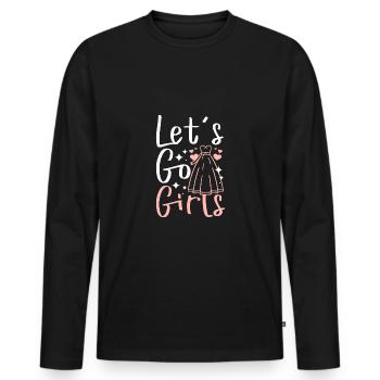 Bridal Shower Team Bride Bridesmaid Let's go Girls - Männer Premium Bio Langarmshirt - Schwarz - Vorne - Nico (187cm)