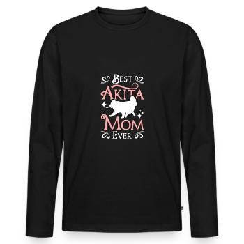 Best Akita mom ever - Männer Premium Bio Langarmshirt - Schwarz - Vorne - Nico (187cm)