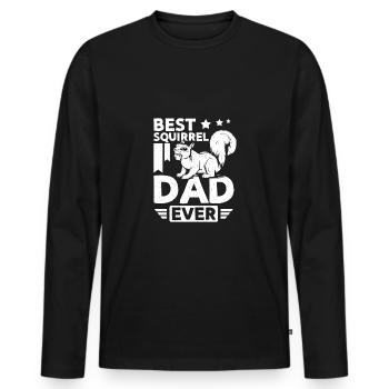 Best squirrel dad ever - Männer Premium Bio Langarmshirt - Schwarz - Vorne - Nico (187cm)