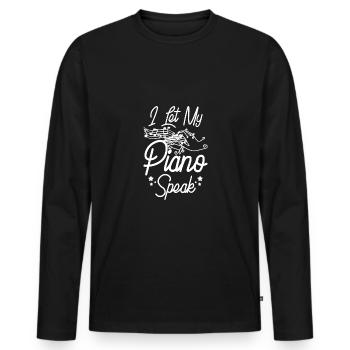 Je laisse parler mon piano - T-shirt manches longues Premium bio Homme - noir - Devant - Nico (187cm)