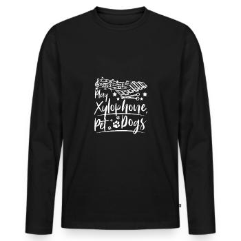 Dog owner Xylophonist play xylophone pet dogs - Men's Premium Organic Long Sleeve Shirt - black - Front - Nico (187cm)