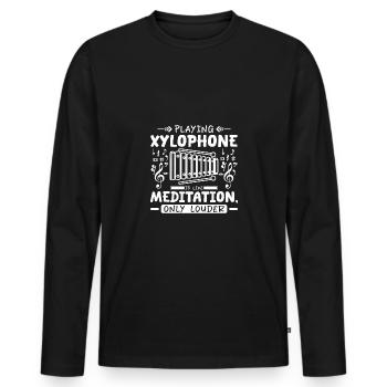 Playing xylophone is like meditation only louder - Men's Premium Organic Long Sleeve Shirt - black - Front - Nico (187cm)