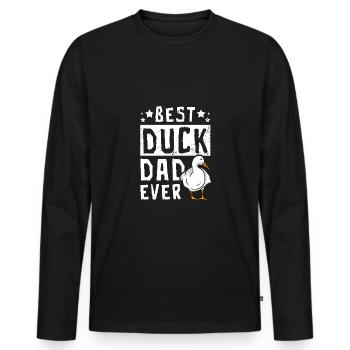 Canard plus loin Meilleur papa canard pékin de tous les temps - T-shirt manches longues Premium bio Homme - noir - Devant - Nico (187cm)
