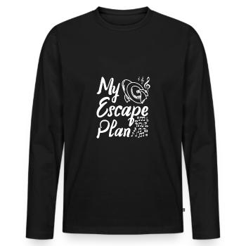 My escape plan playing cymbals - Men's Premium Organic Long Sleeve Shirt - black - Front - Nico (187cm)