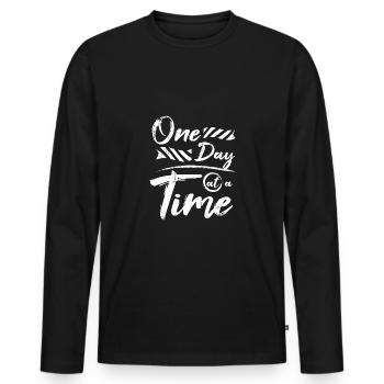 Choose Sobriety one day at a time - Männer Premium Bio Langarmshirt - Schwarz - Vorne - Nico (187cm)