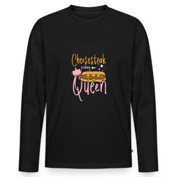 Philly Cheesesteak making queen - Männer Premium Bio Langarmshirt - Schwarz - Vorne - Nico (187cm)