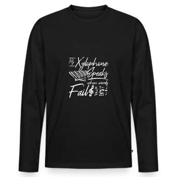 Mon xylophone parle quand les mots manquent - T-shirt manches longues Premium bio Homme - noir - Devant - Nico (187cm)