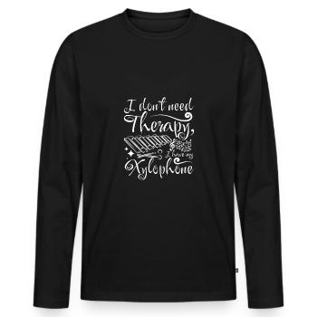 Je n’ai pas besoin de xylophone thérapeutique - T-shirt manches longues Premium bio Homme - noir - Devant - Nico (187cm)