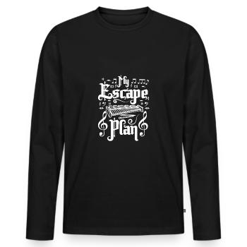 Mon plan d’évasion en jouant du xylophone - T-shirt manches longues Premium bio Homme - noir - Devant - Nico (187cm)