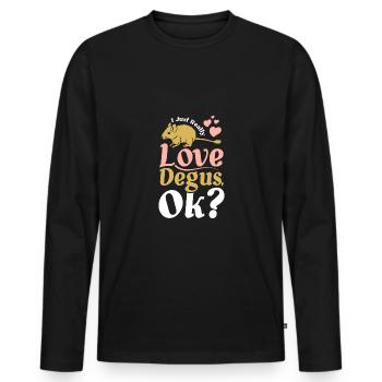 I just really love degus ok? - Männer Premium Bio Langarmshirt - Schwarz - Vorne - Nico (187cm)