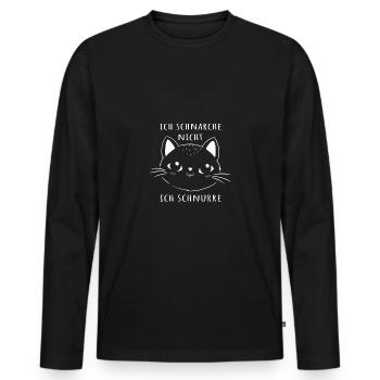 Ich schnarche nicht ich schnurre, katzenbesitzer - Männer Premium Bio Langarmshirt - Schwarz - Vorne - Nico (187cm)