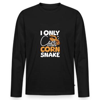 Je ne me soucie que de mon serpent des blés - T-shirt manches longues Premium bio Homme - noir - Devant - Nico (187cm)